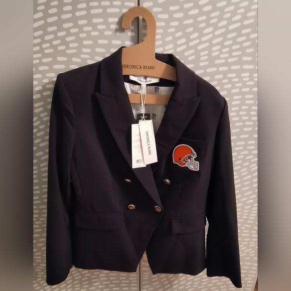 Veronica Beard x NFL Cleveland Browns Dickey Black Jacket No Hoodie US Size 12 - Picture 8 of 10